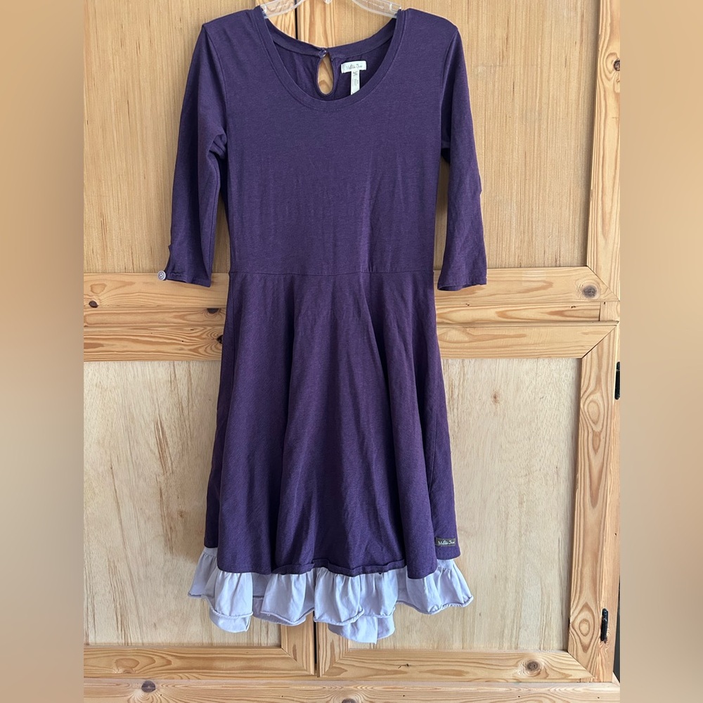 Matilda Jane Purple Dress with Ruffle Sz M Line dancing Square dancing